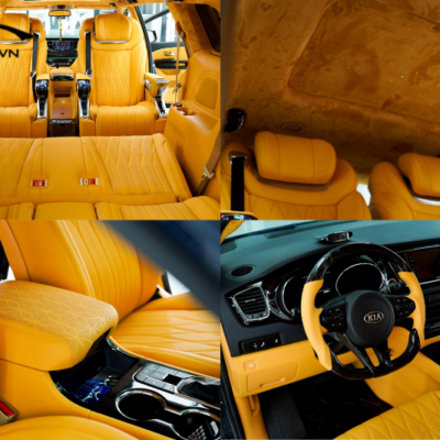 KIA SEDONA đổi màu nội thất màu vàng bò sang trọng