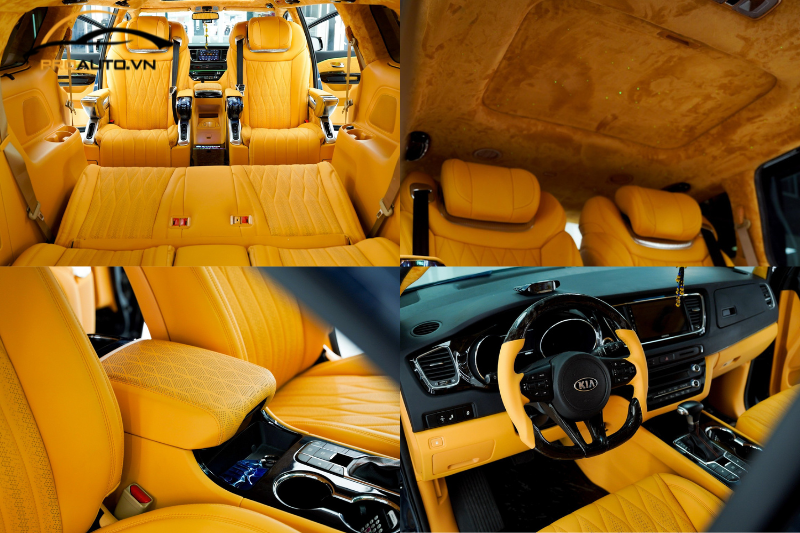 KIA SEDONA đổi màu nội thất màu vàng bò sang trọng