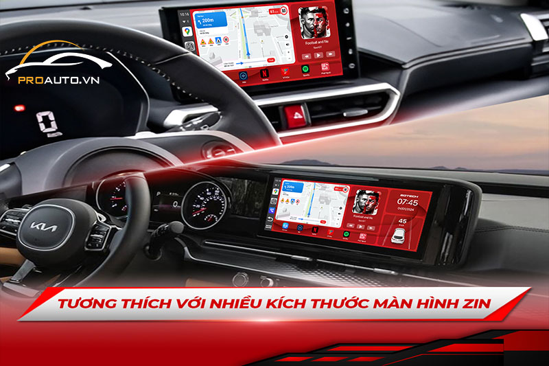 Kích thước màn hình zin của Gotech GB7 tùy biến linh hoạt