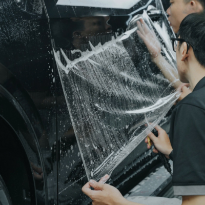 Kỹ thuật viên thi công dán PPF xe Volkswagen Viloran chuyên nghiệp