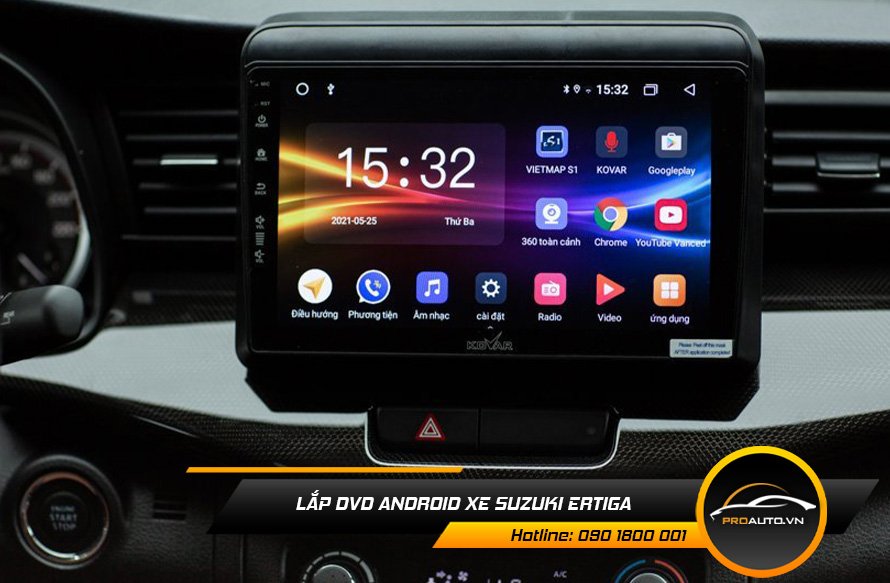 Lắp màn hình android cho Suzuki Ertiga