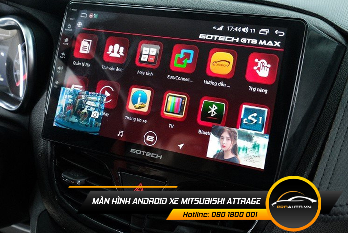 man hinh android xe mitsubishi Attrage
