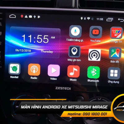 man hinh android xe mitsubishi Mirage 1