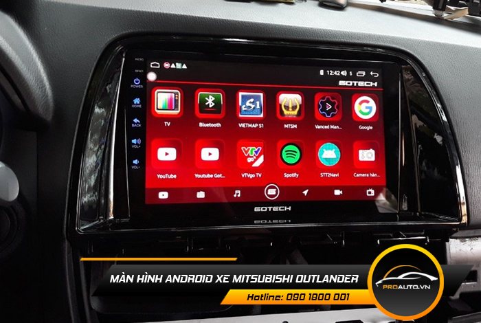 man hinh android xe mitsubishi outlander
