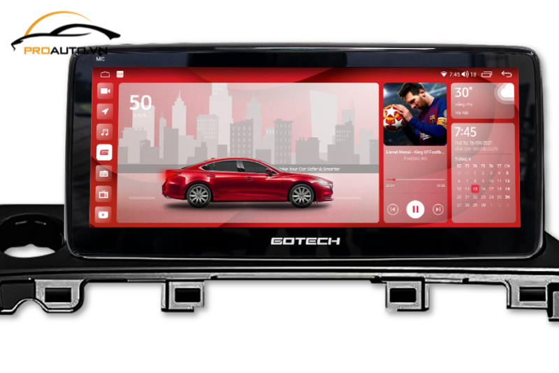 Màn hình camera 360 GOTECH GP6 hiển thị khi có tín hiệu khẩn cấp 