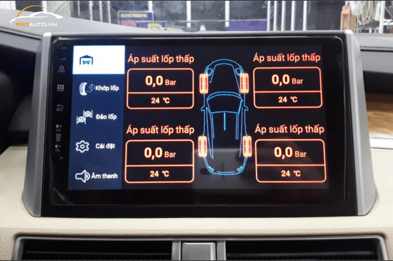 Màn hình chính của cảm biến áp suất lốp ô tô