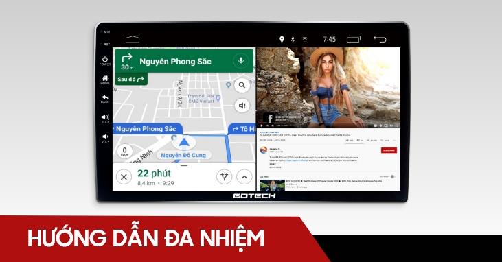 Màn hình Gotech với tính năng đa nhiệm 