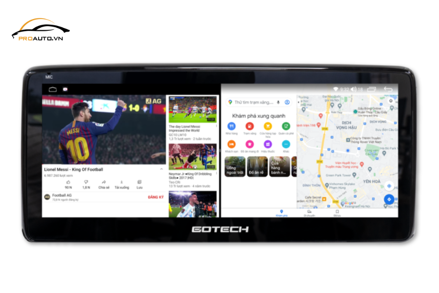 Màn hình GOTECH GT Mazda New 360 hỗ trợ xử lý đa nhiệm ứng dụng mượt mà