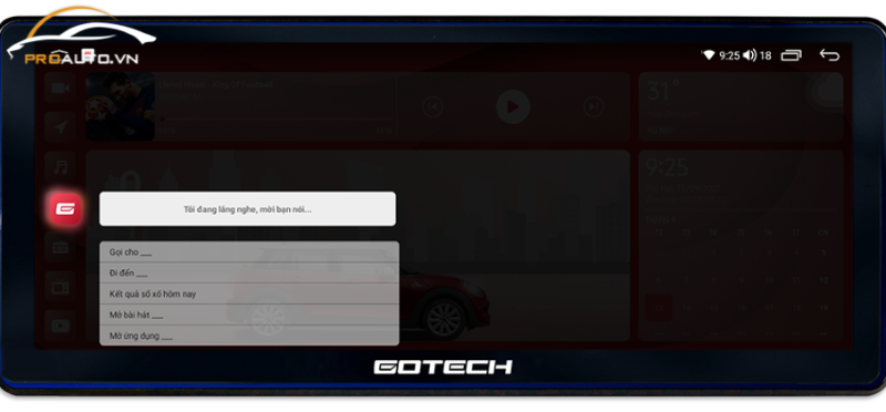 Màn hình Gotech GT12.3i sở hữu tính năng điều khiển bằng giọng nói