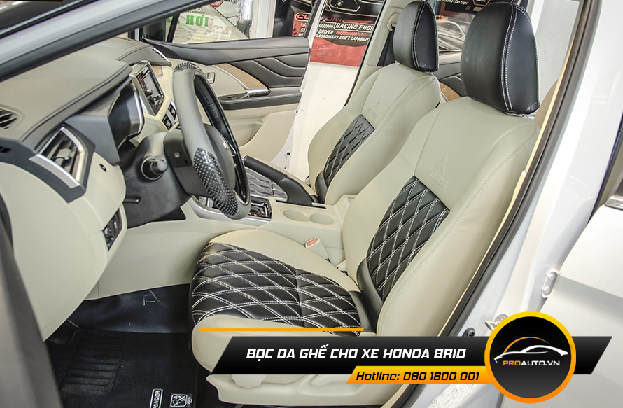 Bọc da ghế Honda Brio phối màu