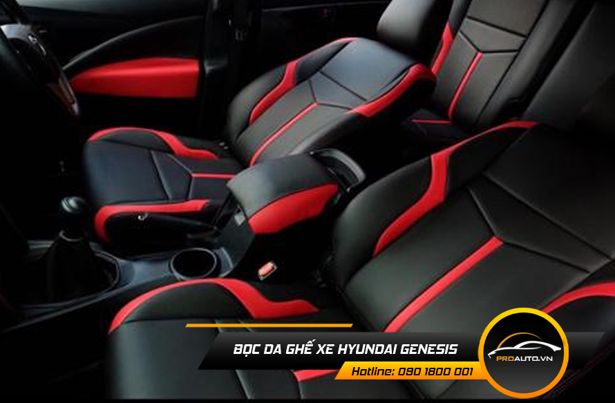 Bọc ghế da Hyundai Genesis phối màu