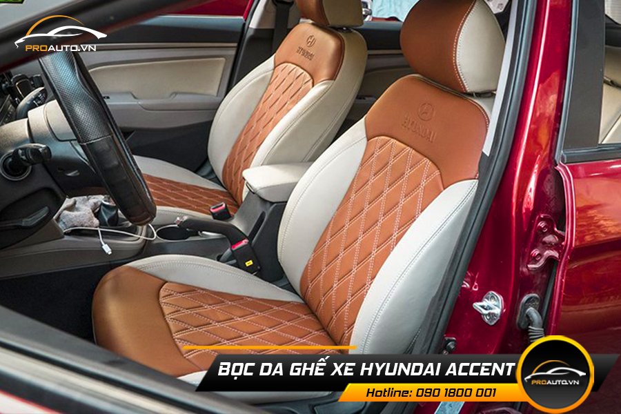 Bọc ghế da Accent phối màu