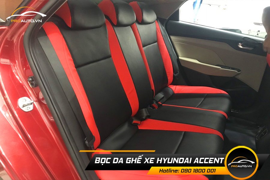 Bọc ghế da Accent phối màu