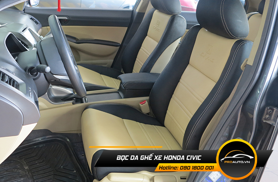 Bọc da ghế Honda Civic phối màu