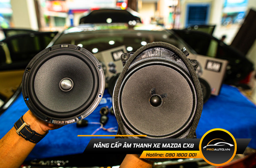 Nâng cấp loa sub âm thanh xe Mazda Cx8