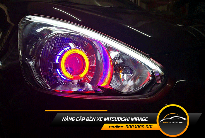 nang cap den xe mitsubishi Mirage