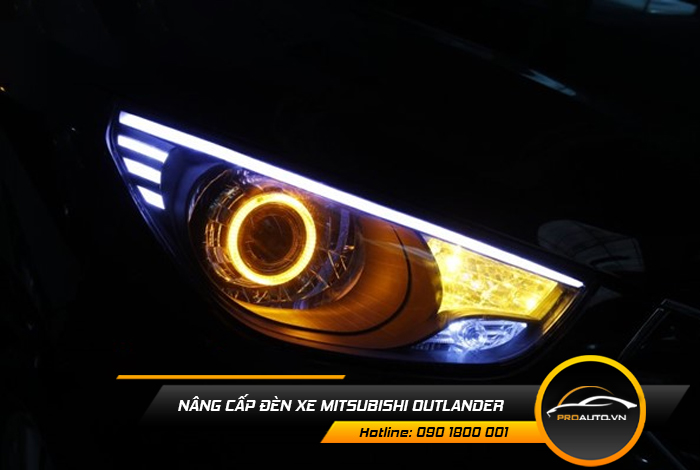 nang cap den xe mitsubishi outlander