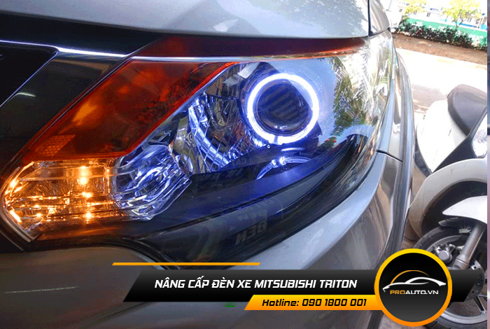 nang cap den xe mitsubishi triton