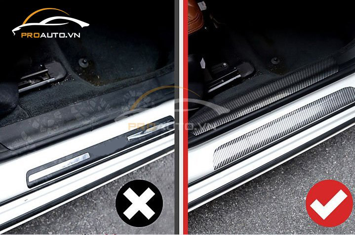 Dán nẹp bước chân ô tô giúp hạn chế trầy xước cho xe