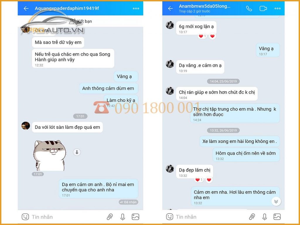 Phản hồi khách hàng sau khi bọc ghế da tại Proauto.vn