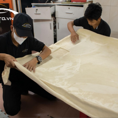 Quy trình thi công bọc da trần xe hơi tại PROAUTO.VN