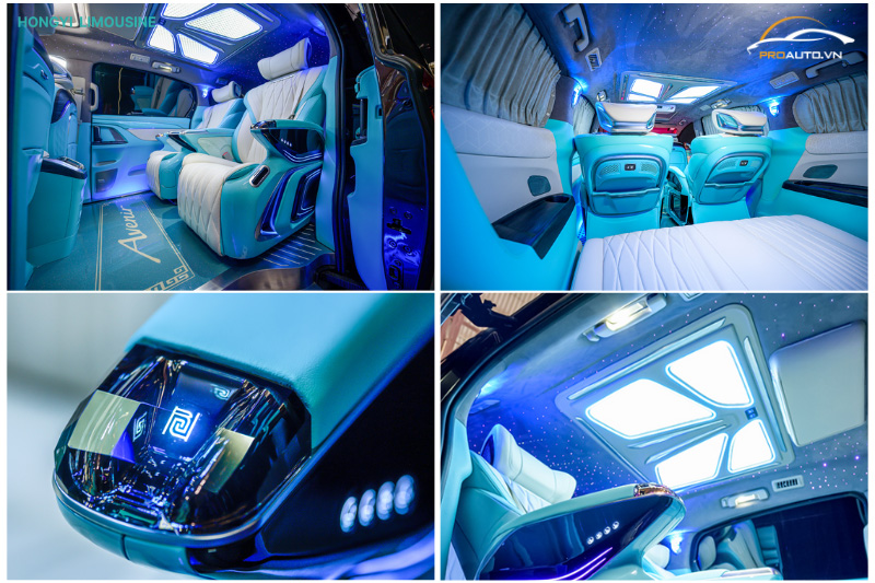 Sedona độ Limousine với màu xanh trong lành