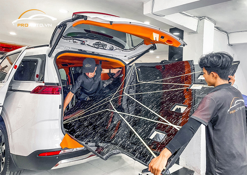 Thi công độ sàn Carbon Limousine cho xe tại PROAUTO.VN 