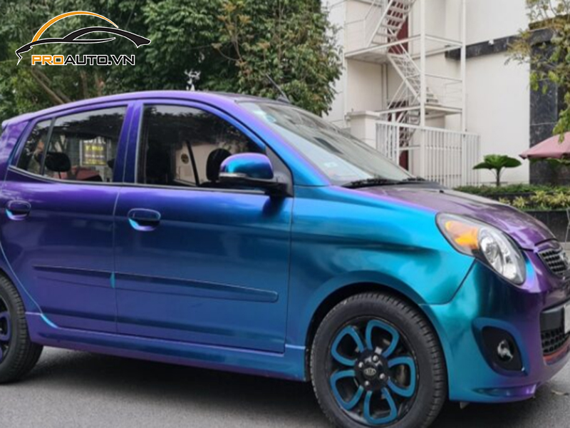 Dán wrap đổi màu xe Kia Morning