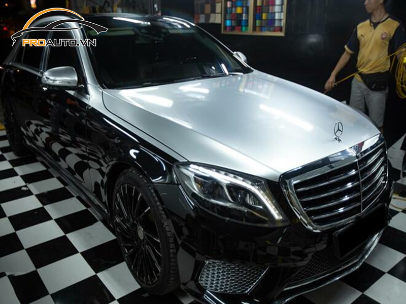 Dán wrap đổi màu xe Mercedes S-Class