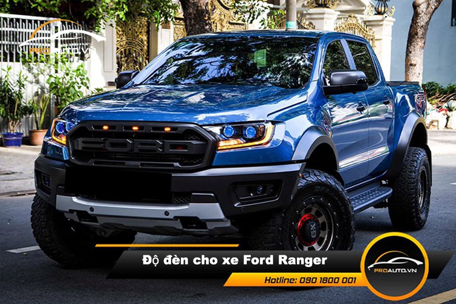 Độ đèn pha bán tải Ford Ranger