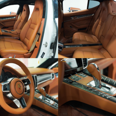 Xe Porsche bọc da full nội thất