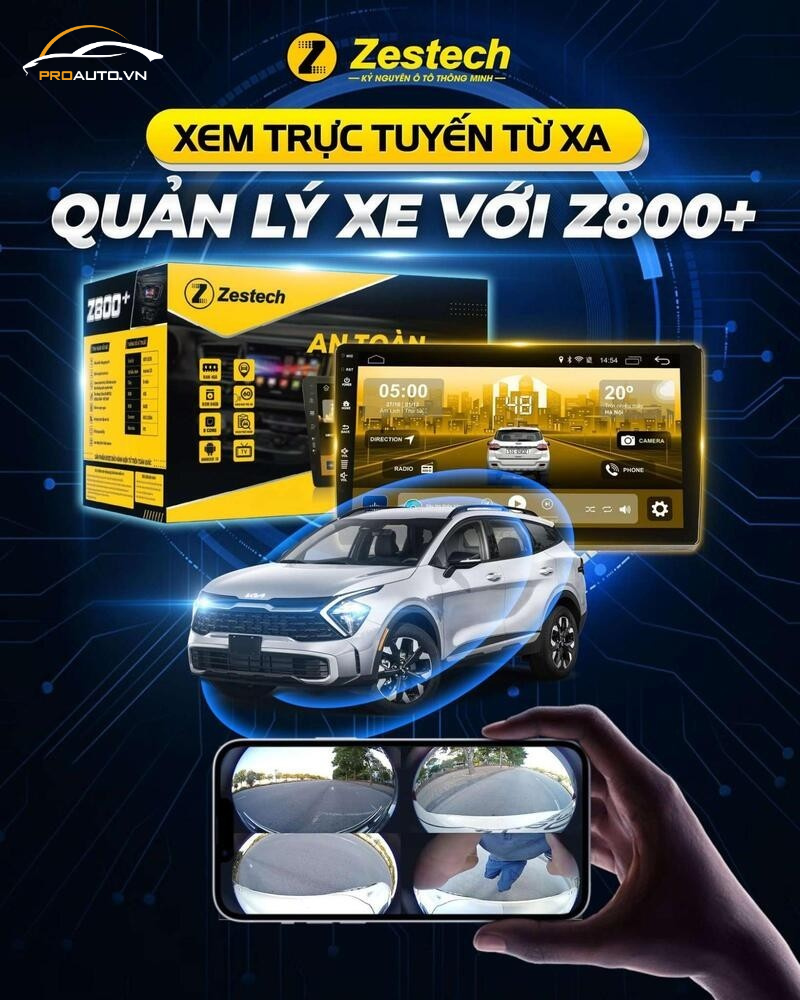Xem trực tuyến từ xa thông qua 4 mắt camera trên ứng dụng Car-SmartX