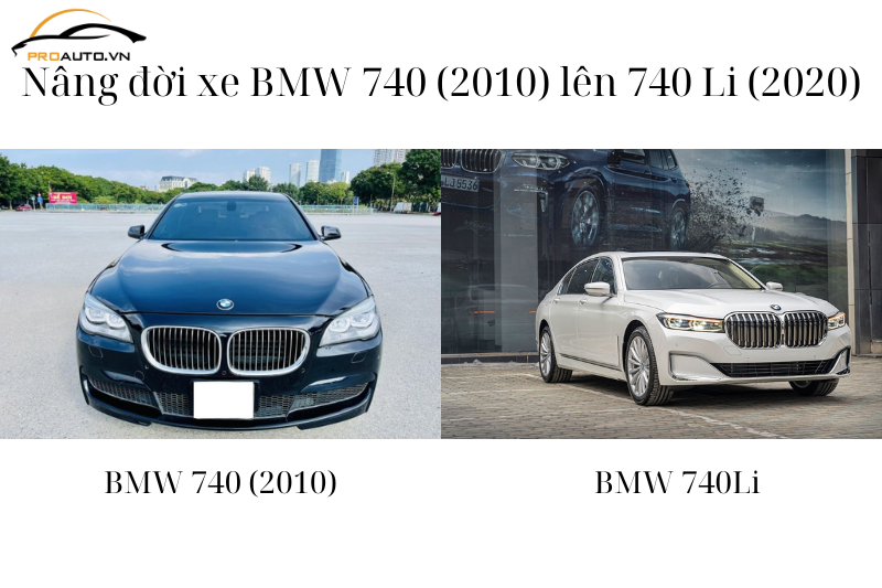 Bộ nâng đời BMW 740 đời 2010 lên 740Li đời 2020 bản G11