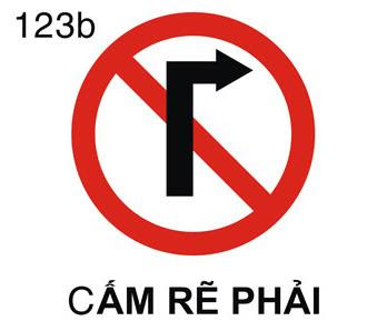 Đặc điểm nhận biết biển báo cấm rẽ phải