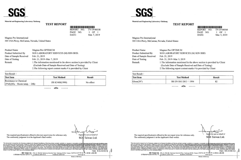 Giấy chứng nhận PPF Magnus Pro kháng axit, kháng kiềm