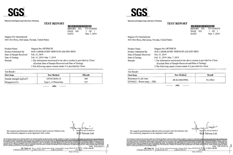 Giấy chứng nhận PPF Magnus Pro về khả năng chịu nhiệt và thử nghiệm khi tiếp xúc với tia cực tím