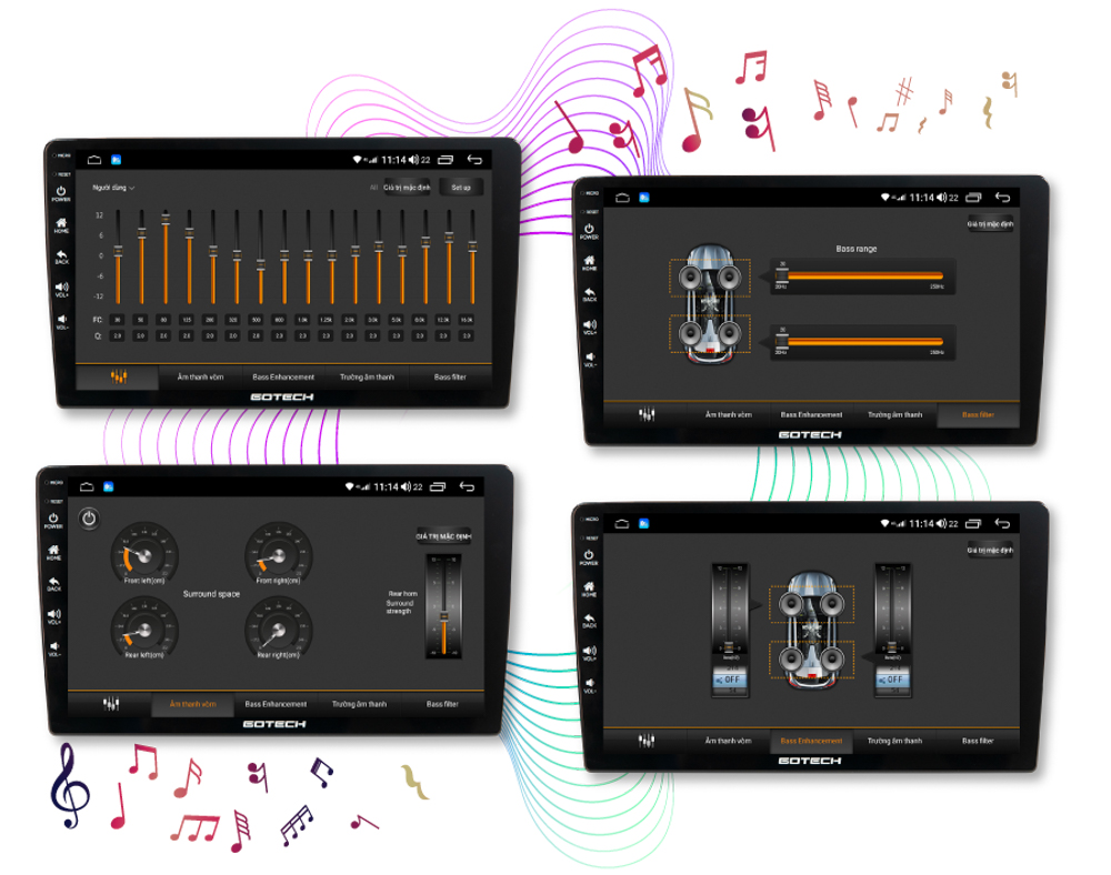 Tận hưởng âm thanh đỉnh cao cùng màn hình Android ô tô
