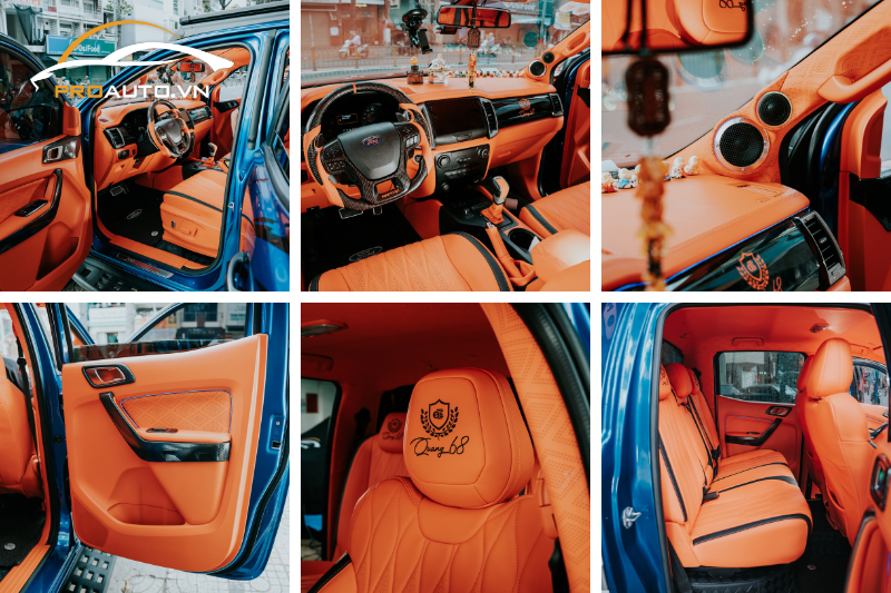 Bọc da đổi màu nội thất full xe Ford Raptor