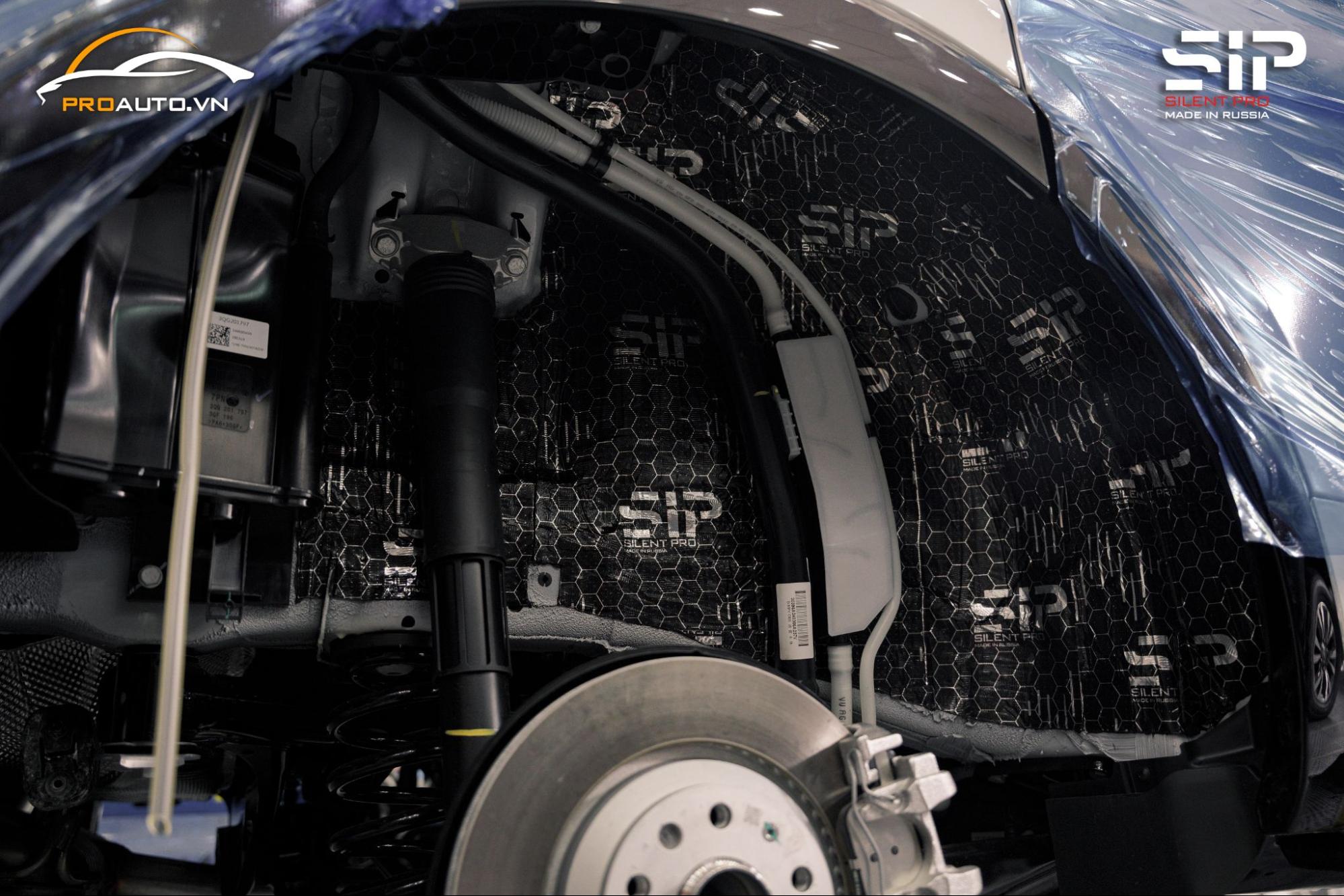 Cách âm hốc bánh ô tô với vật liệu cách âm SIP