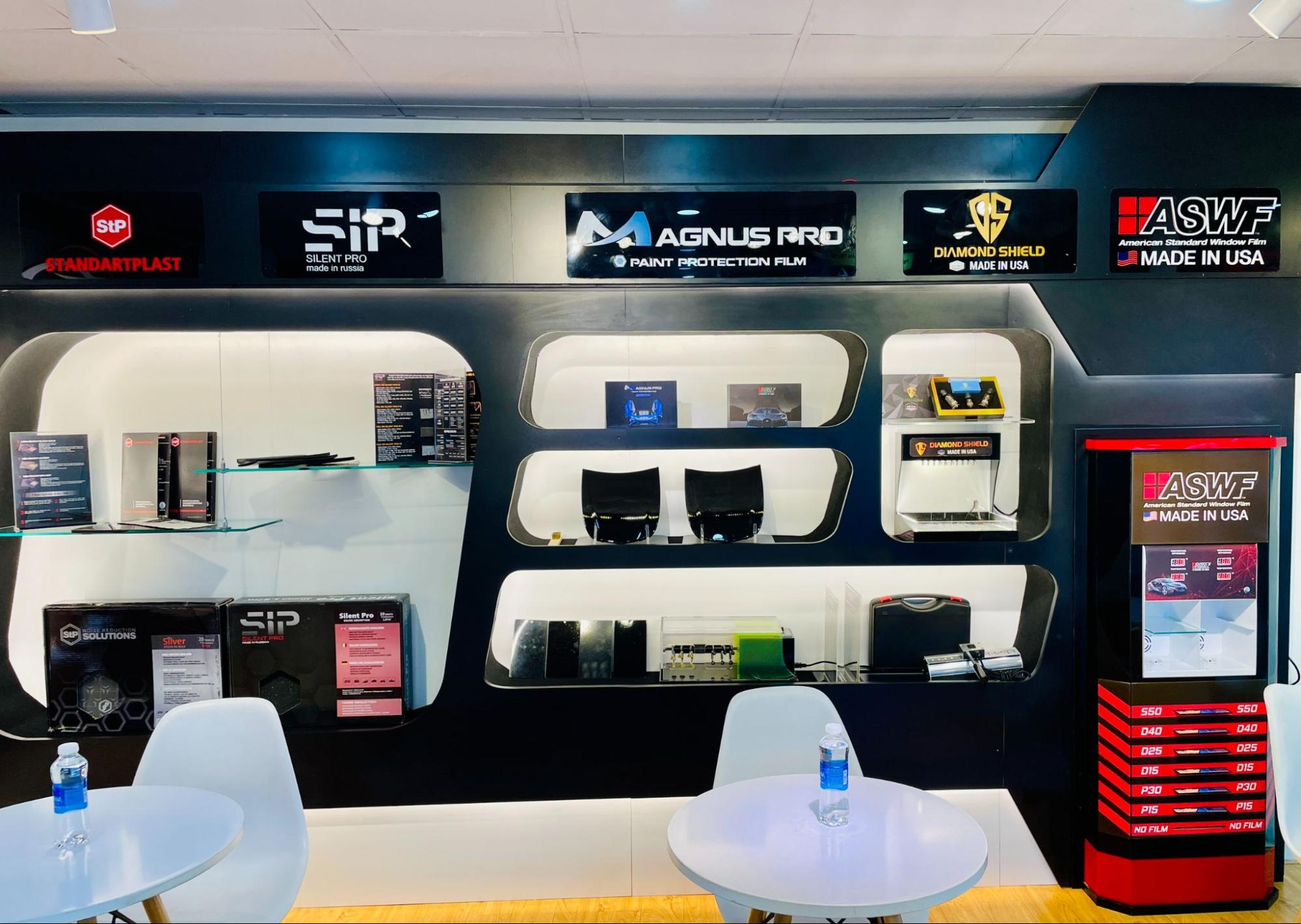 Khu vực trưng bày vật liệu cách âm tại PROAUTO.VN