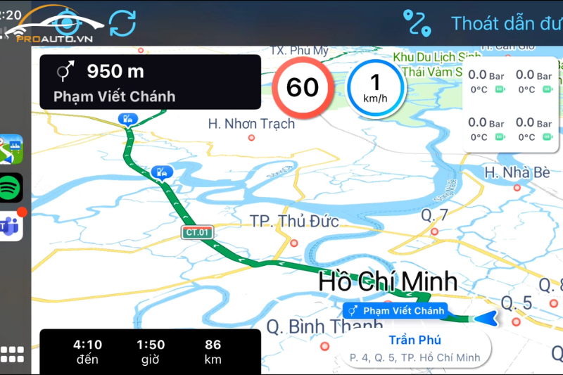 Màn hình Android Bravigo BX6 được tích hợp ứng dụng dẫn đường Vietmap Live