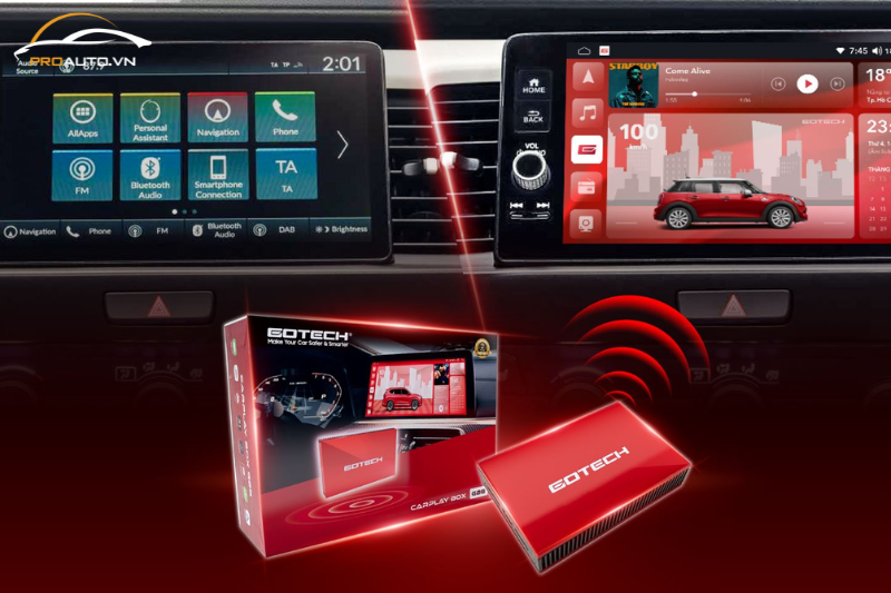 Android Box Gotech - Vinfast VF3 độ nội thất