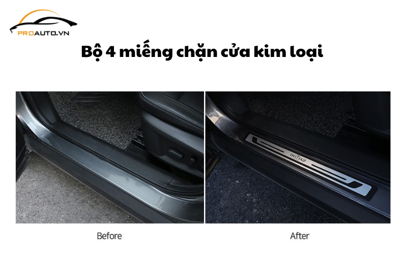 Bộ 4 miếng chặn cửa kim loại phía trước và phía sau cho Hyundai Santafe 