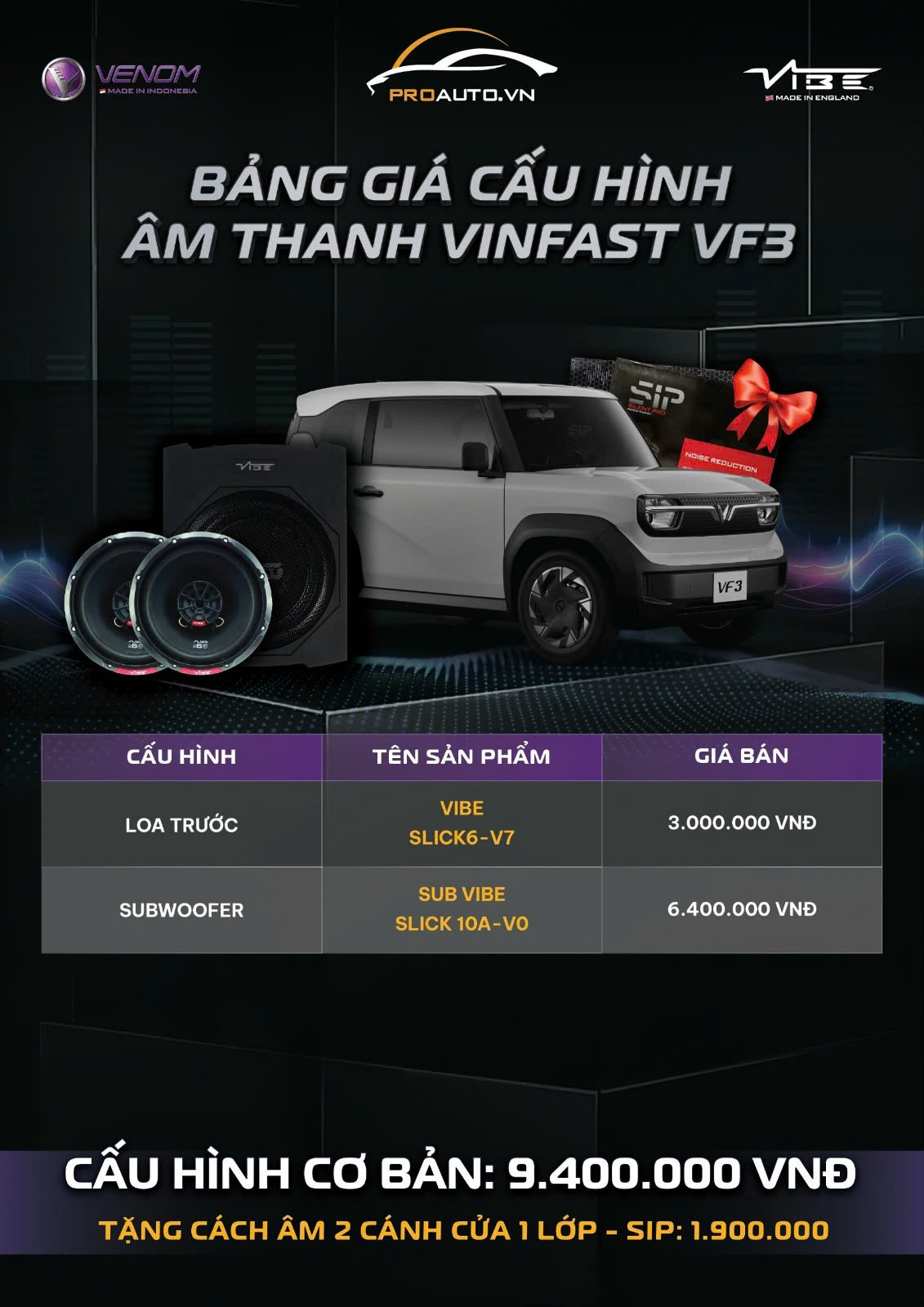 Cấu hình âm thanh VF3 cơ bản - Vinfast VF3 độ nội thất