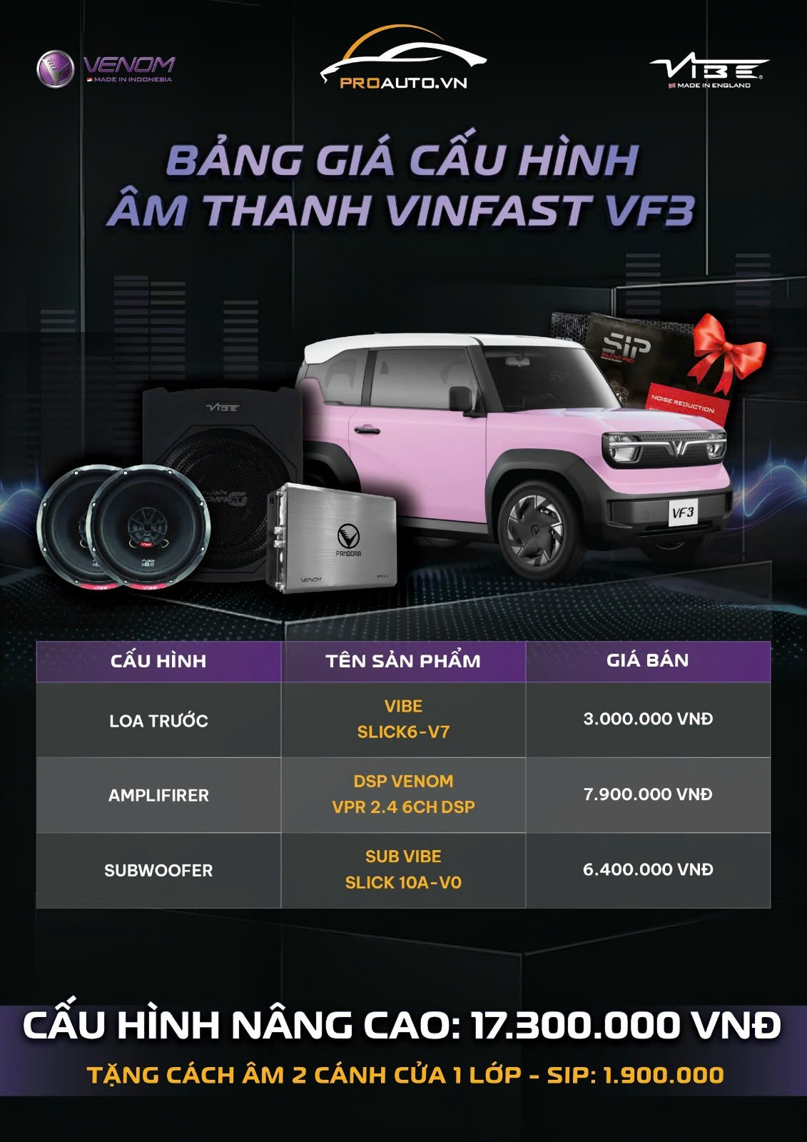 Cấu hình âm thanh VF3 nâng cao - Vinfast VF3 độ nội thất