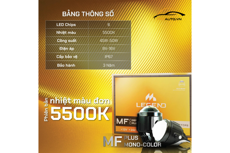 Đặc điểm nổi bật của bi led gầm MF PLUS Mono-Color
