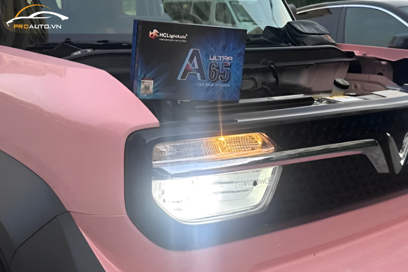 Độ đèn xe Vinfast VF3 – Bóng LED A65