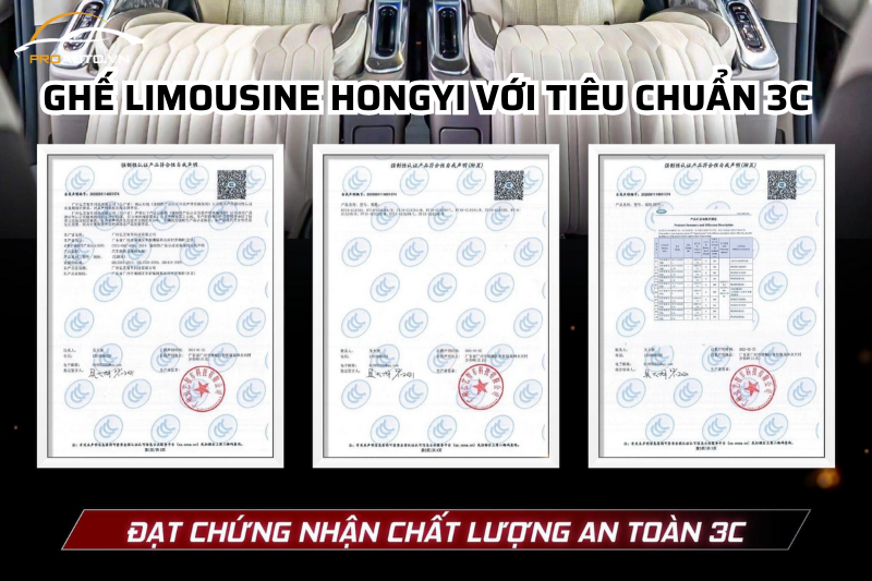 Ghế limousine Hongyi với tiêu chuẩn 3C