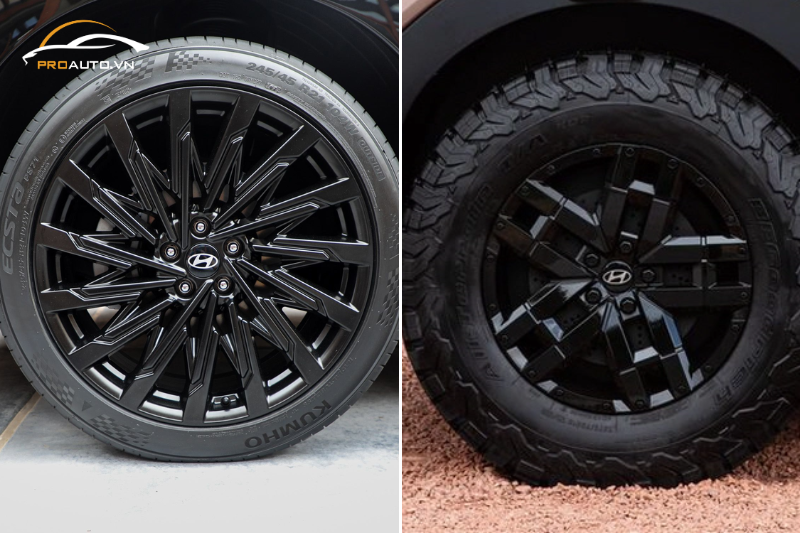 Hyundai Santafe 2024 được trang bị bộ mâm hợp kim đa chấu