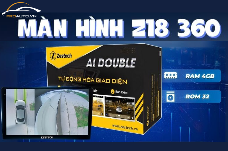 Màn hình Zestech Z18 360 - Màn hình android tích hợp camera 360